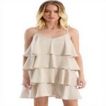 Abito corto con volant MOLLY BRACKEN donna casual poliestere