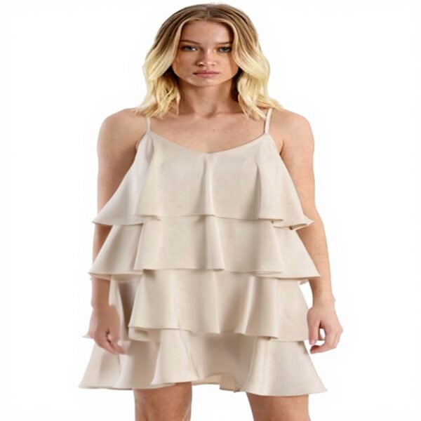 Abito corto con volant Molly Bracken rosa donna casual