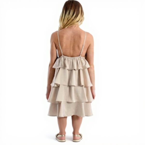 Abito corto con volant Molly Bracken rosa donna casual