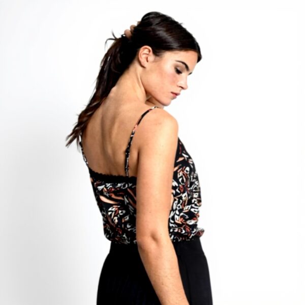 Canotta MOLLY BRACKEN Nero Fantasy Pizzo Donna