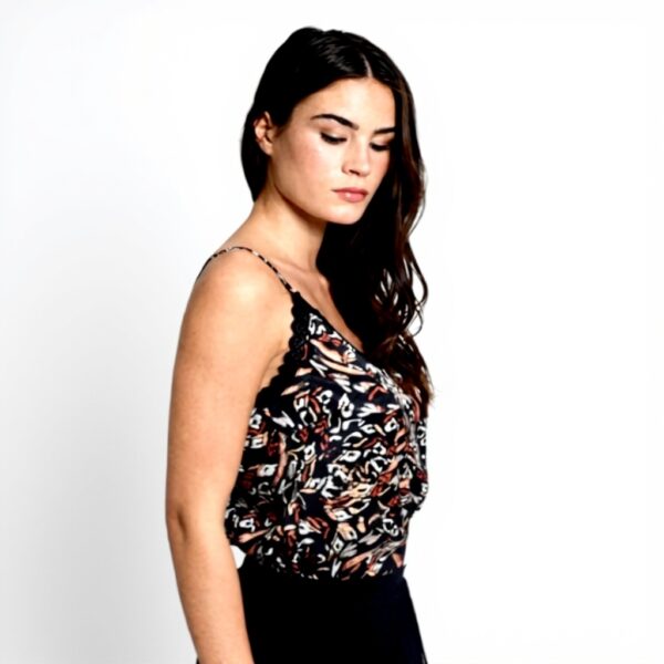 Canotta MOLLY BRACKEN Nero Fantasy Pizzo Donna