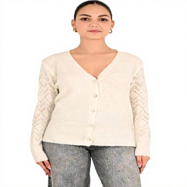 Cardigan donna Molly Bracken off white LA1423DN