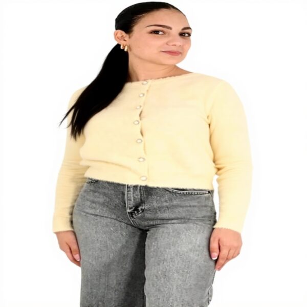 Cardigan donna Molly Bracken off white comodo elegante