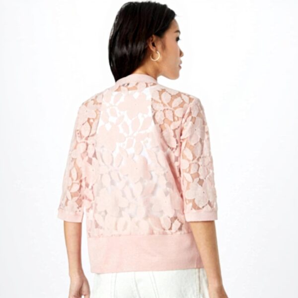 Cardigan MOLLY BRACKEN Rosa Cipria senza chiusura polsini