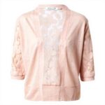 Cardigan MOLLY BRACKEN Rosa Cipria senza chiusura polsini