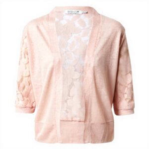 Cardigan MOLLY BRACKEN Rosa Cipria senza chiusura polsini