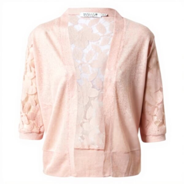 Cardigan MOLLY BRACKEN Rosa Cipria senza chiusura polsini