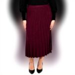 Molly Bracken gonna donna rosso scuro moda elegante LA1647DN