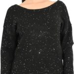 Molly Bracken maglia donna nero M151DN lana cotone-0