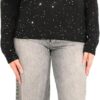 Molly Bracken maglia donna nero M151DN lana cotone-4