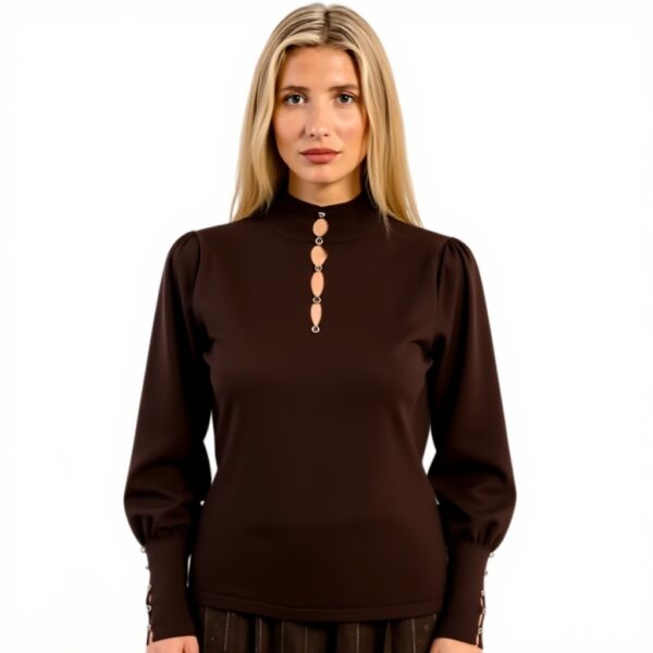 Maglione donna Molly Bracken marrone lana confortevole