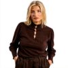 Maglione donna Molly Bracken marrone lana confortevole