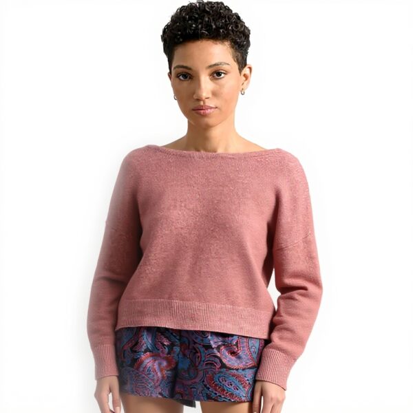 Maglione Donna Molly Bracken Scollo Ampio Rosa Antico