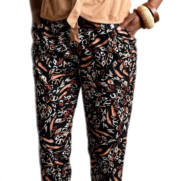 Pantaloni Donna MOLLY BRACKEN Dritti Stampati Nero Fantasy