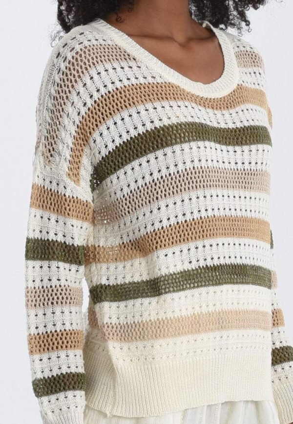 Maglione a righe traforato MOLLY BRACKEN donna moda-5