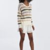 Maglione a righe traforato MOLLY BRACKEN donna moda-6