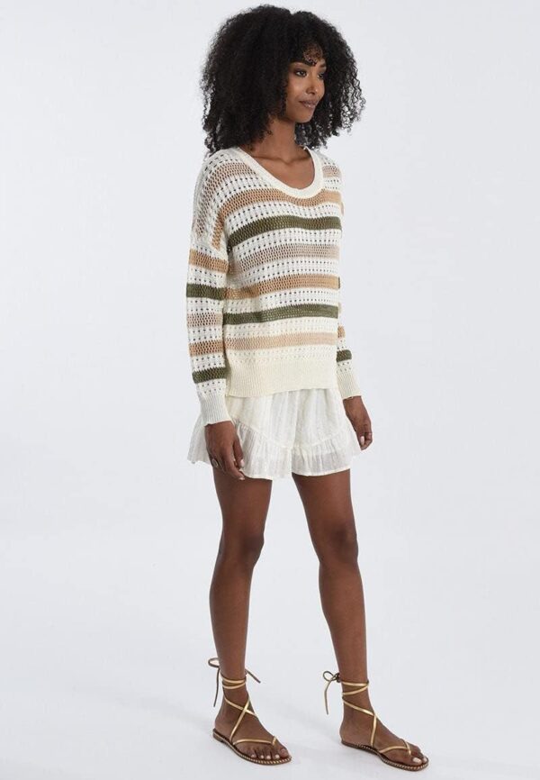Maglione a righe traforato MOLLY BRACKEN donna moda-6