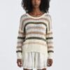 Maglione a righe traforato MOLLY BRACKEN donna moda-1