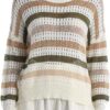 Maglione a righe traforato MOLLY BRACKEN donna moda-0