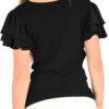 T-shirt Donna Molly Bracken Nero LA1731DP Collo Comodo-2