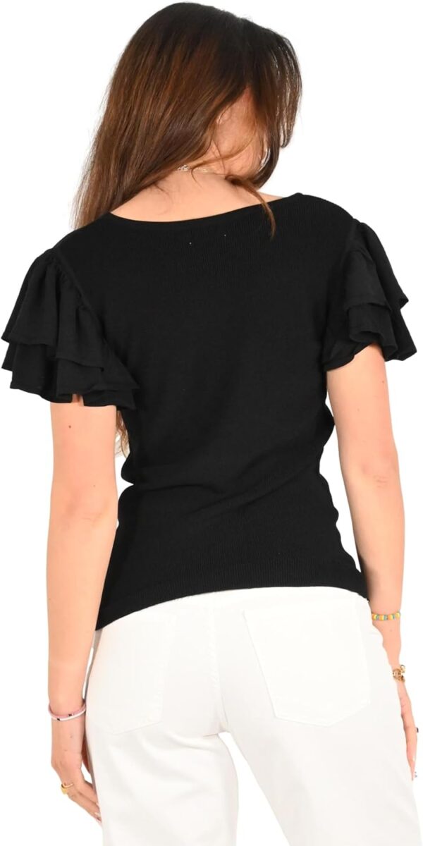 T-shirt Donna Molly Bracken Nero LA1731DP Collo Comodo-2