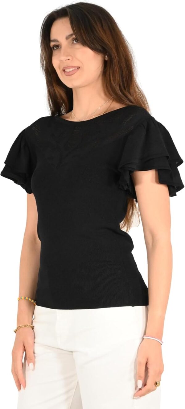 T-shirt Donna Molly Bracken Nero LA1731DP Collo Comodo-1