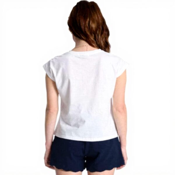 T-shirt Donna MOLLY BRACKEN Bianca Nera Zig Zag Cotone