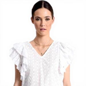 Canotta Donna MOLLY BRACKEN Bianco Viscosa Manica Corta