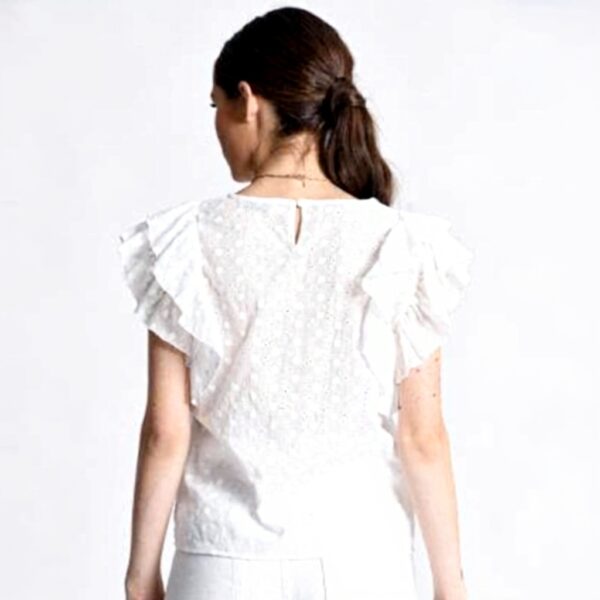 Canotta Donna MOLLY BRACKEN Bianco Viscosa Manica Corta