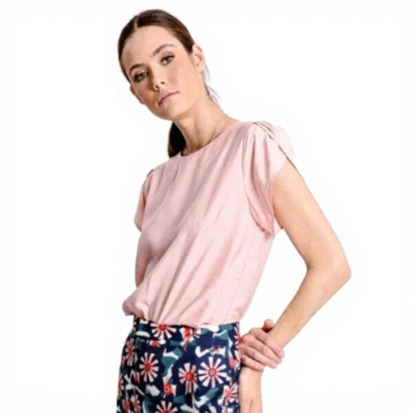 Top donna maniche sbuffo Molly Bracken viscosa poliestere