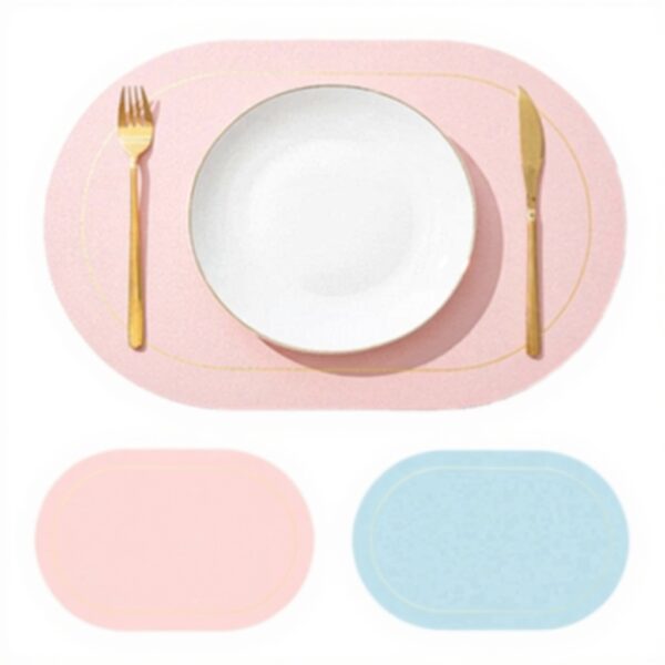 Sottopiatti in Pelle PU HUHJYUGE Tovagliette Ovali Bicolore